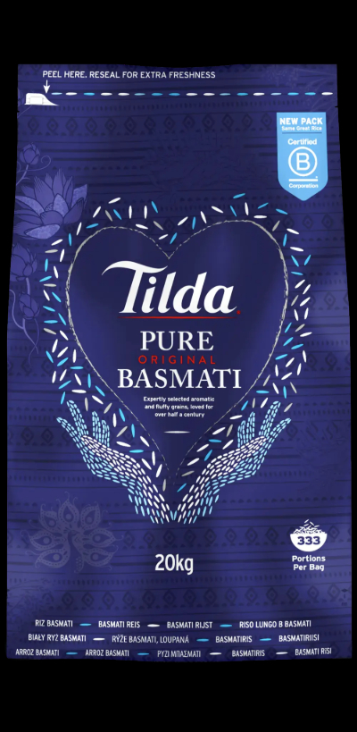 Tilda pure basmati rice 1x20kg